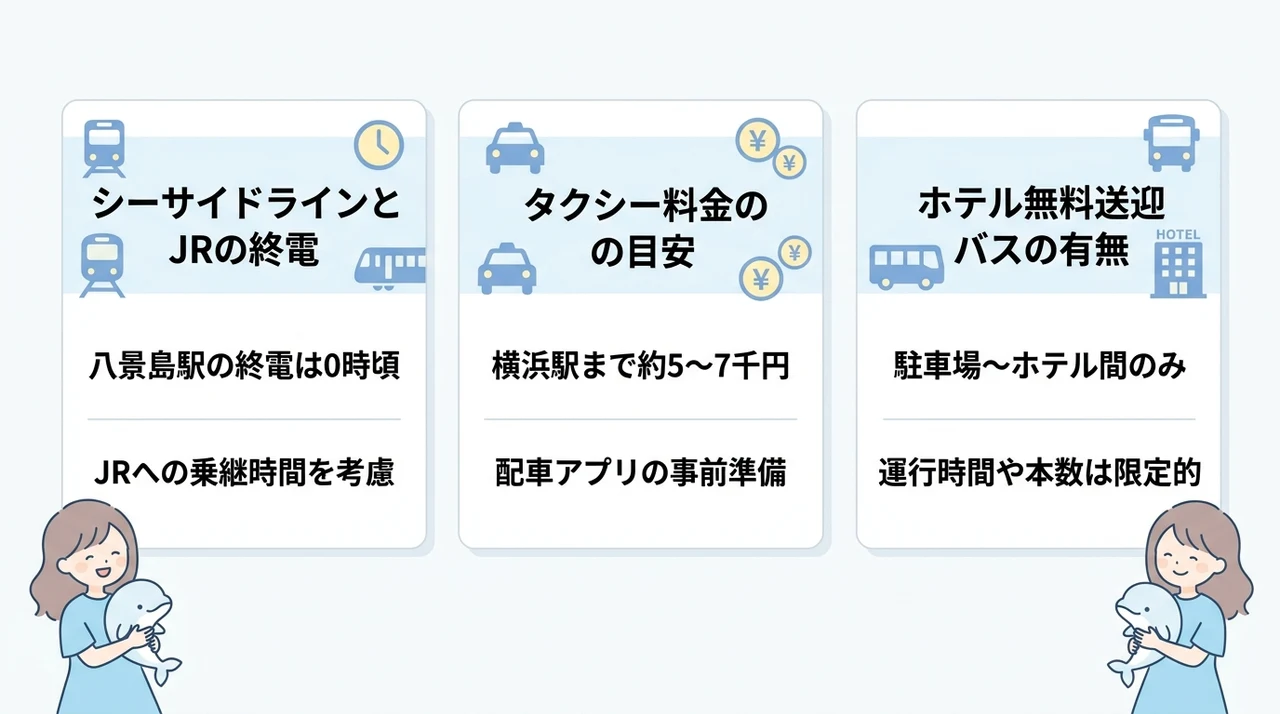 夜間の移動も安心！ホテルまでのアクセスと注意点