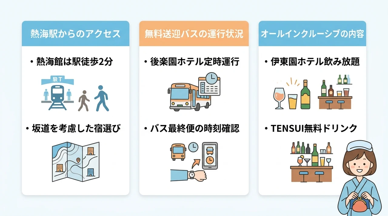 滞在を充実させる熱海の宿の立地と無料サービス
