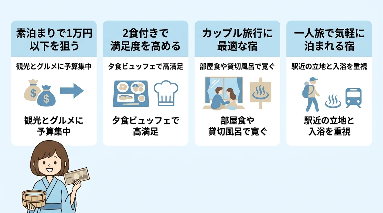 予算別・シーン別のおすすめ宿の選び方