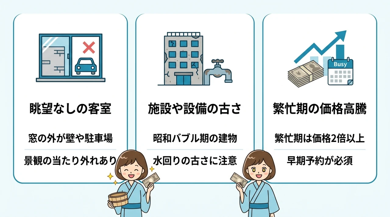 1万円台の熱海の宿でありがちな注意点