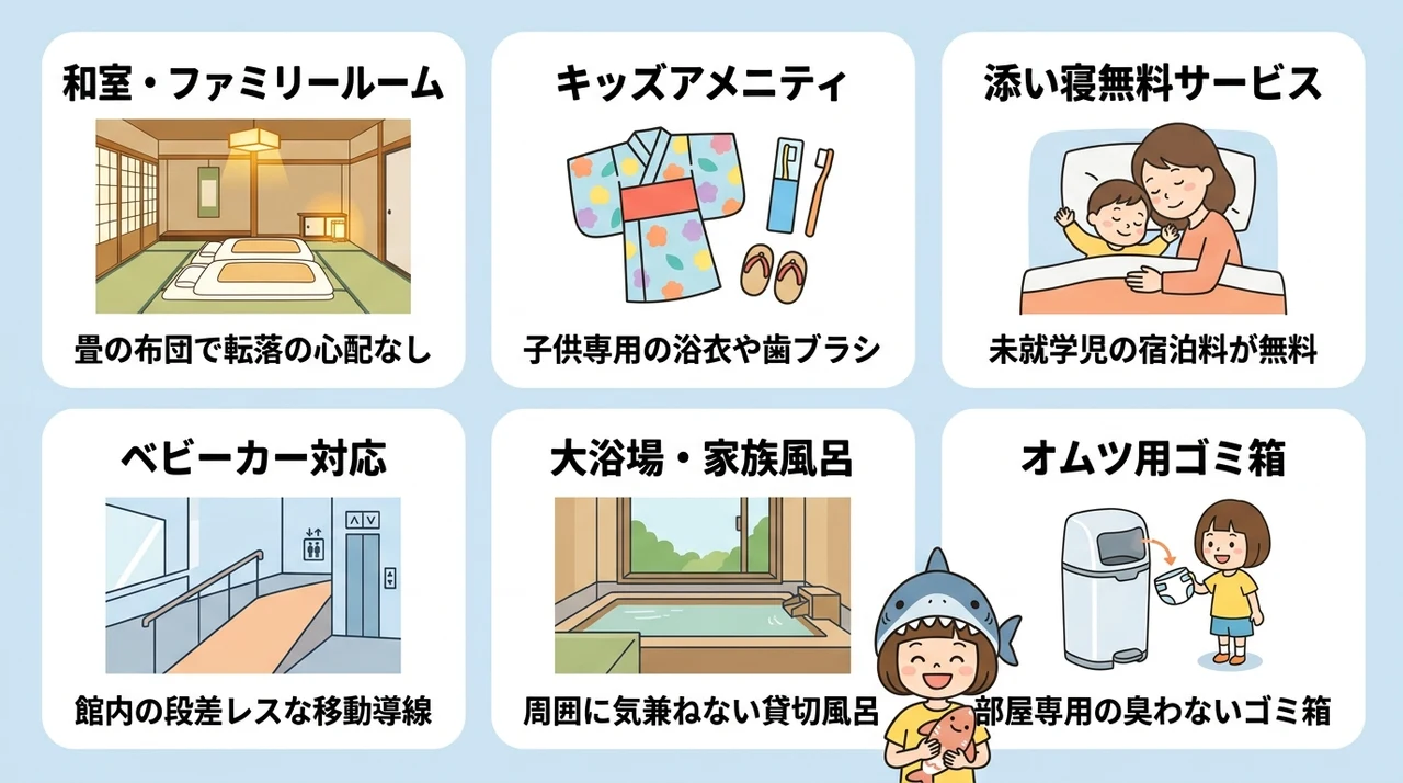 家族旅行がもっと快適になる宿の嬉しい設備