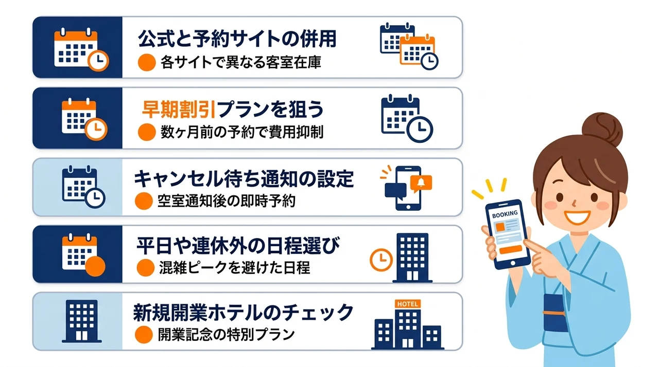 花火大会当日のホテル予約を成功させる5つの戦略
