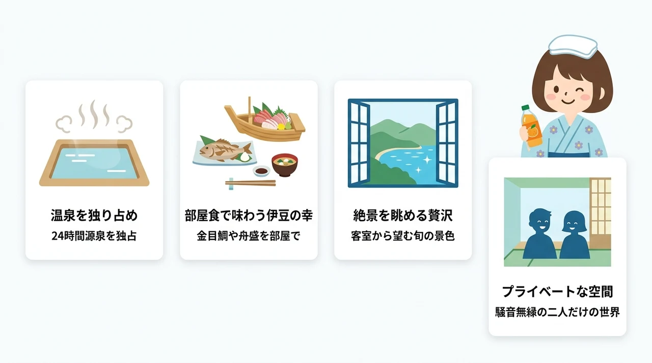半露天風呂付き客室で叶うおこもりステイの魅力