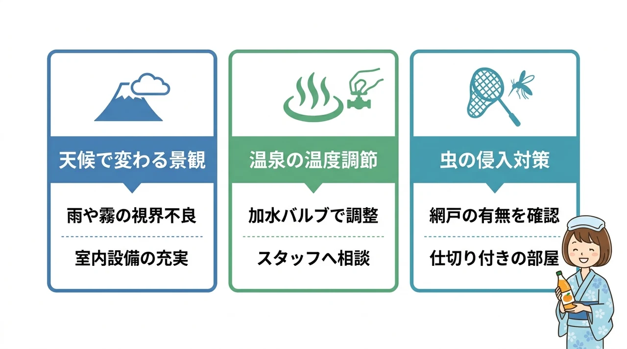 半露天風呂付き客室でありがちな注意点と対策