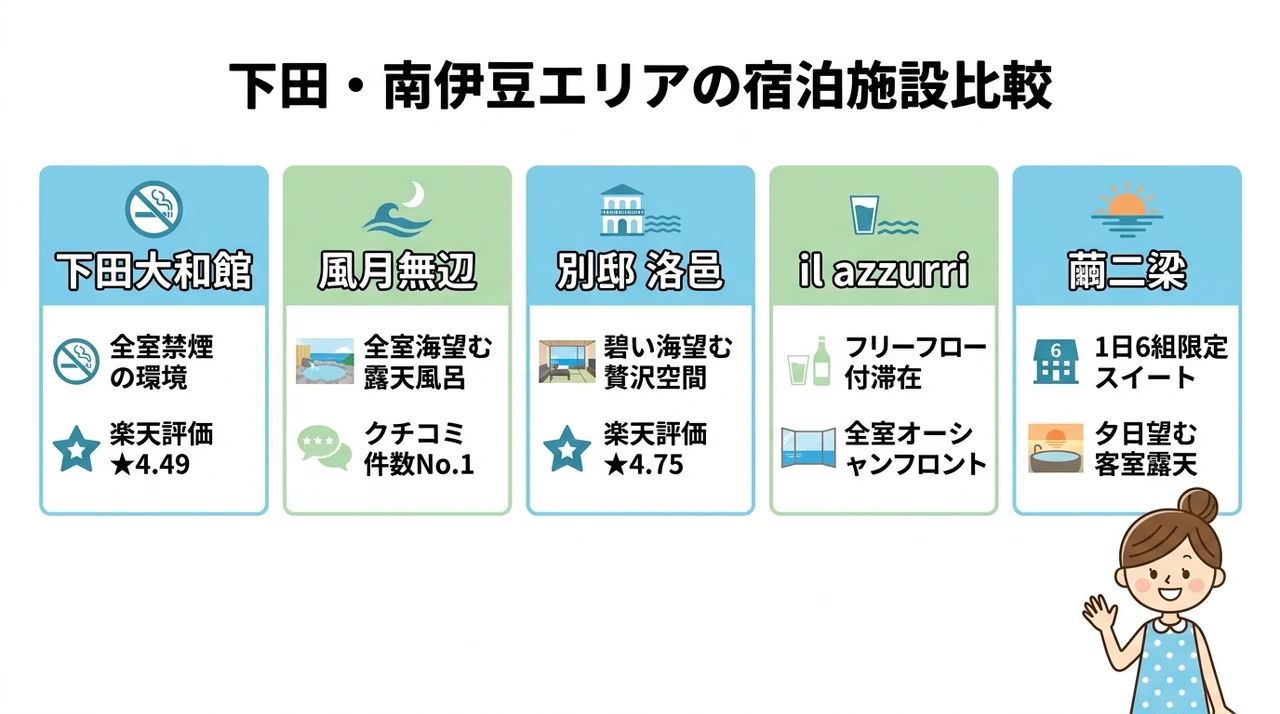 南伊豆・西伊豆エリアで海を望むおすすめ宿