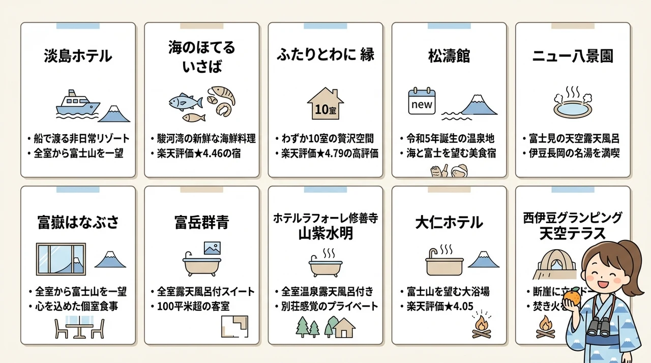 伊豆で富士山が見える宿おすすめ10選|絶景を独り占め