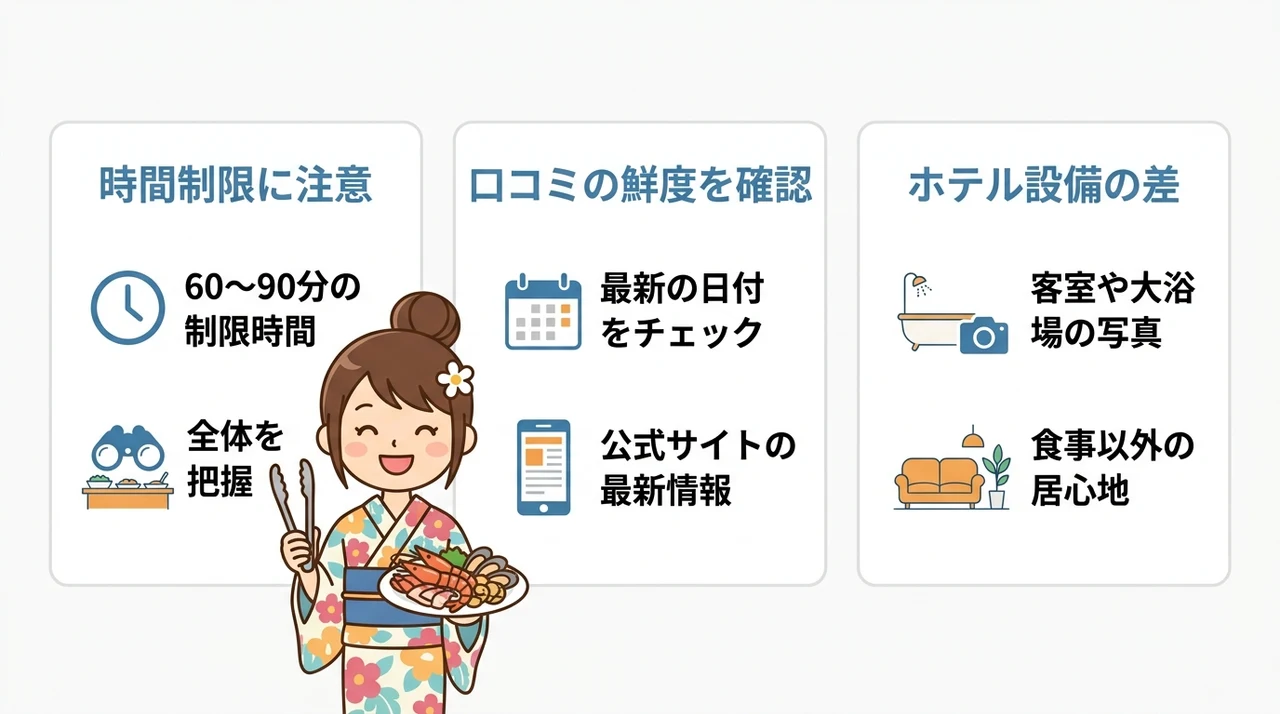 バイキング付き宿で後悔しないための注意点