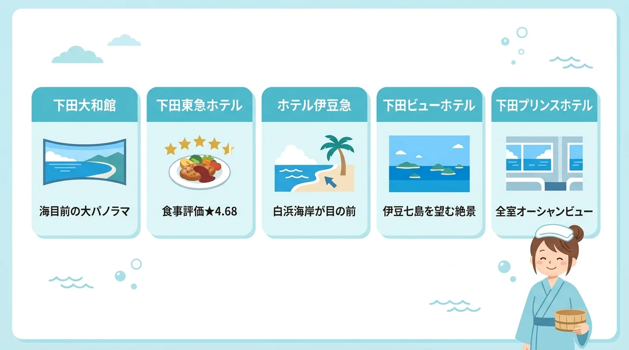 絶景オーシャンビューを楽しめる下田の温泉宿