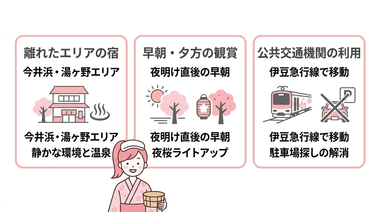 河津桜まつり期間中の混雑回避術