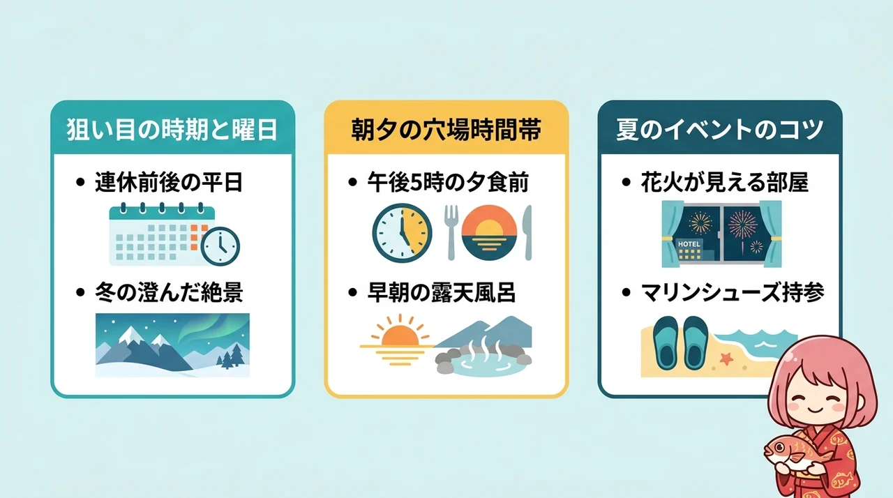 混雑回避とベストシーズン|穴場の過ごし方