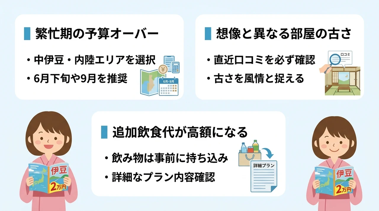 伊豆2万円台の旅館でありがちな失敗と回避策