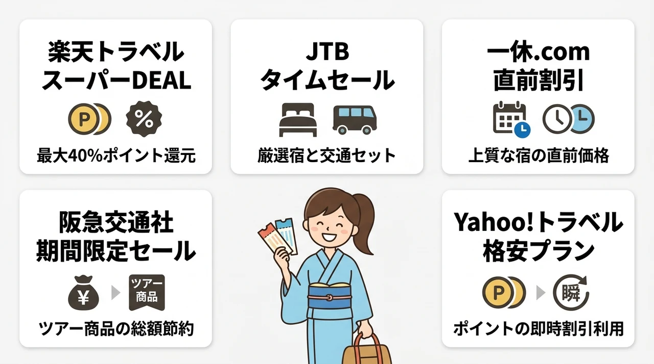 予約サイト別のお得なセールプランを比較