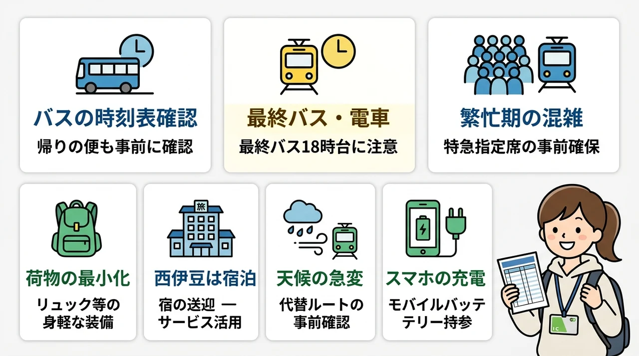 車なし伊豆旅行で失敗しないための7つの注意点