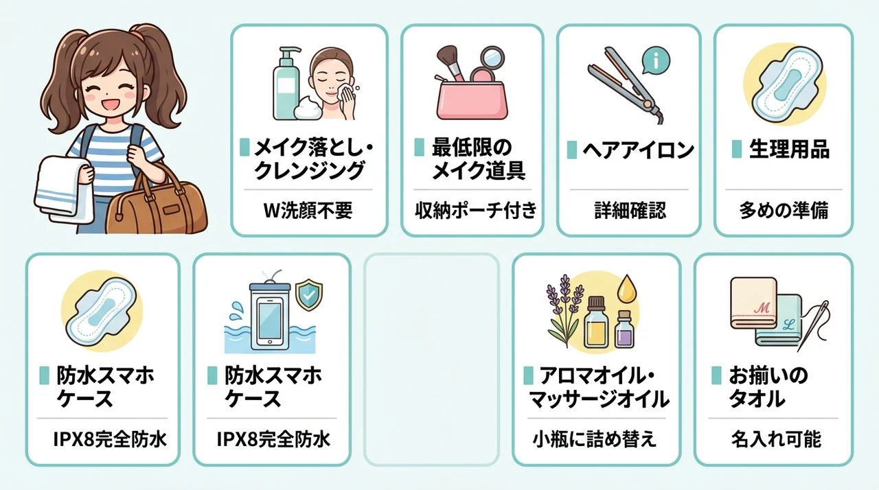 女性・カップル旅行であると便利な持ち物