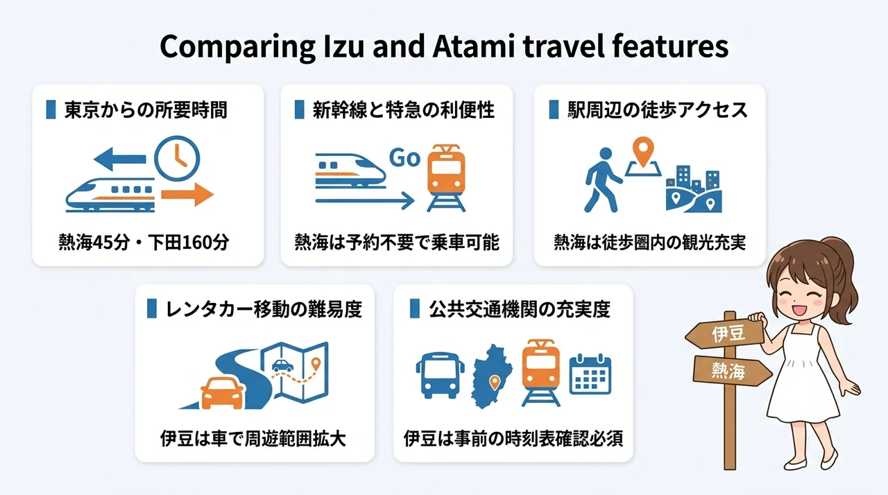 アクセスとエリア内移動のしやすさを徹底比較