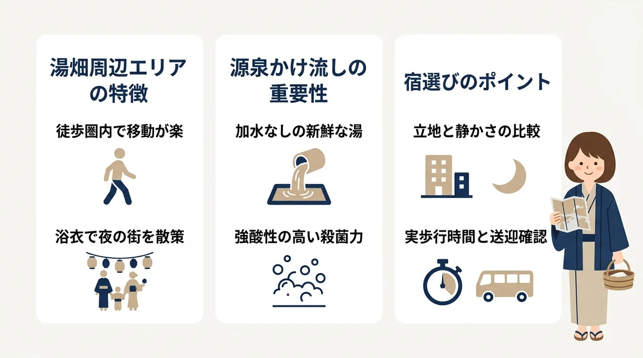 草津温泉の観光に便利な宿とは？立地と温泉質で選ぶ