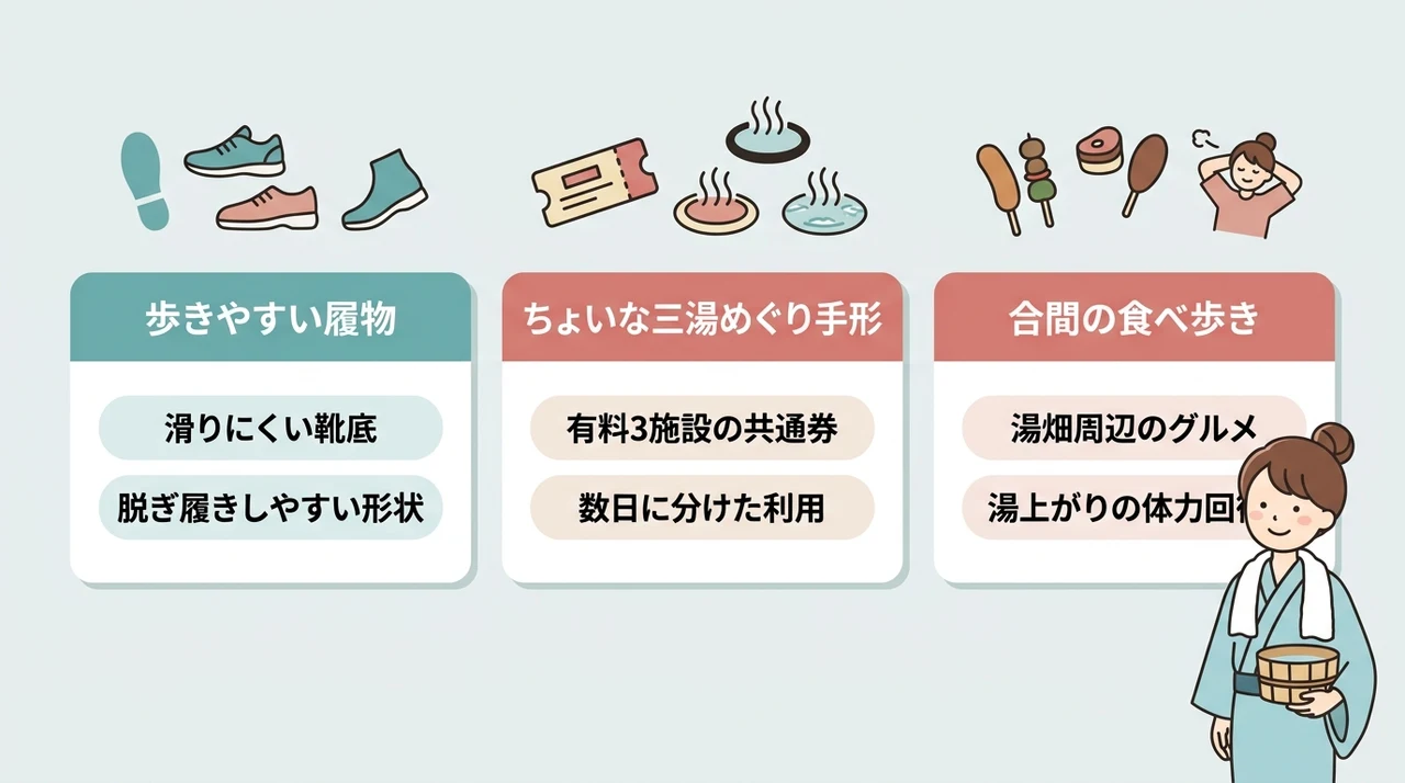 湯めぐりをさらに楽しむための現地アドバイス