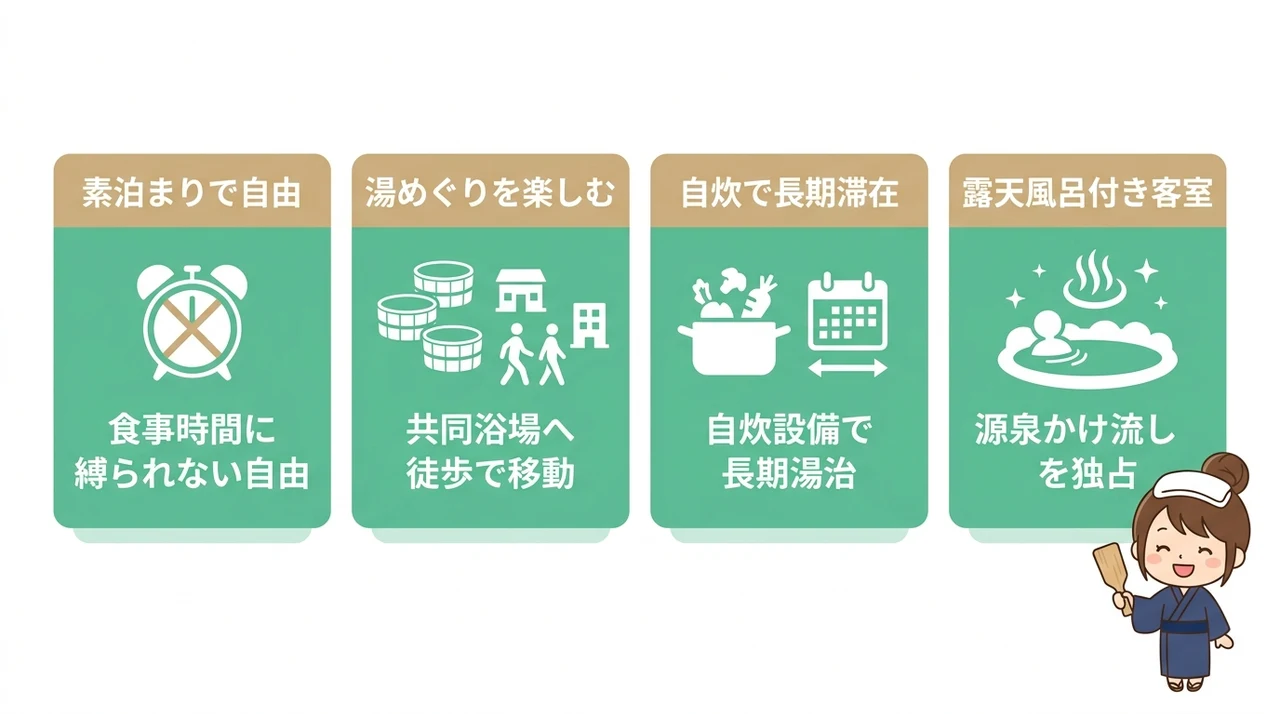 湯畑周辺の宿で叶える理想の湯治ステイ