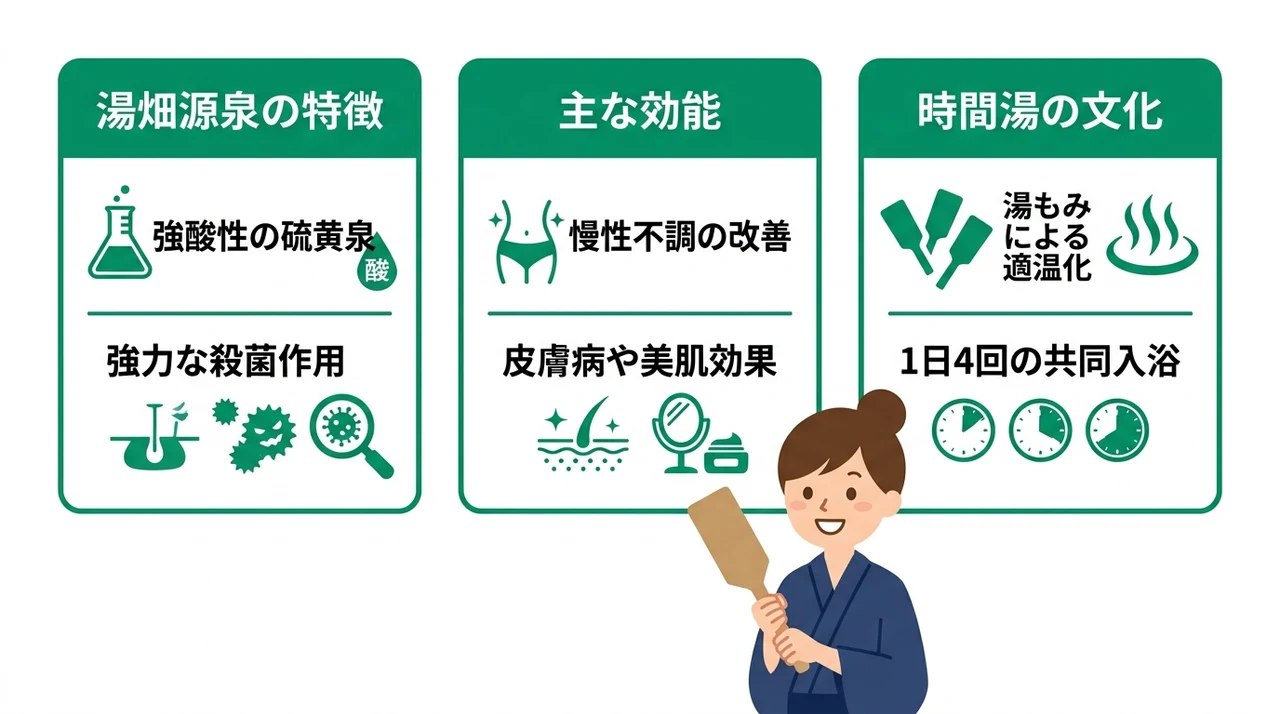 湯治宿を選ぶ前に確認したい草津温泉の泉質と効能