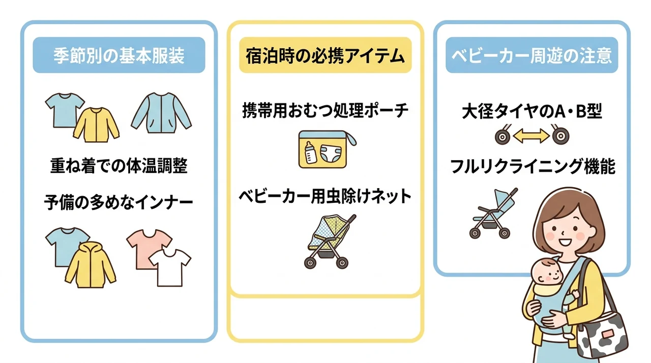 赤ちゃん連れ旅行を成功させる持ち物と服装