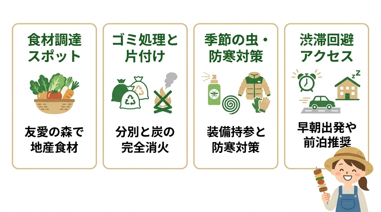 那須のコテージバーベキューをさらに快適にする準備と豆知識