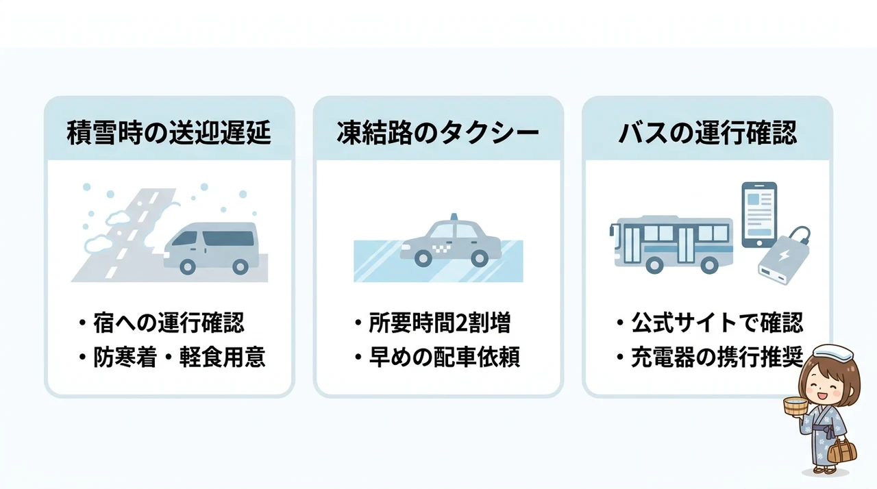 冬季・悪天候時に注意すべきアクセスポイント