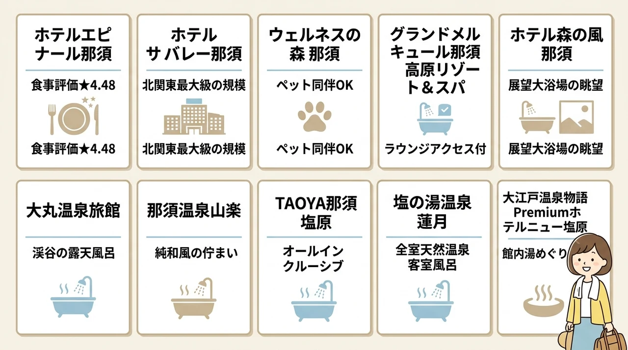 車なしでも行ける那須のおすすめ温泉宿10選