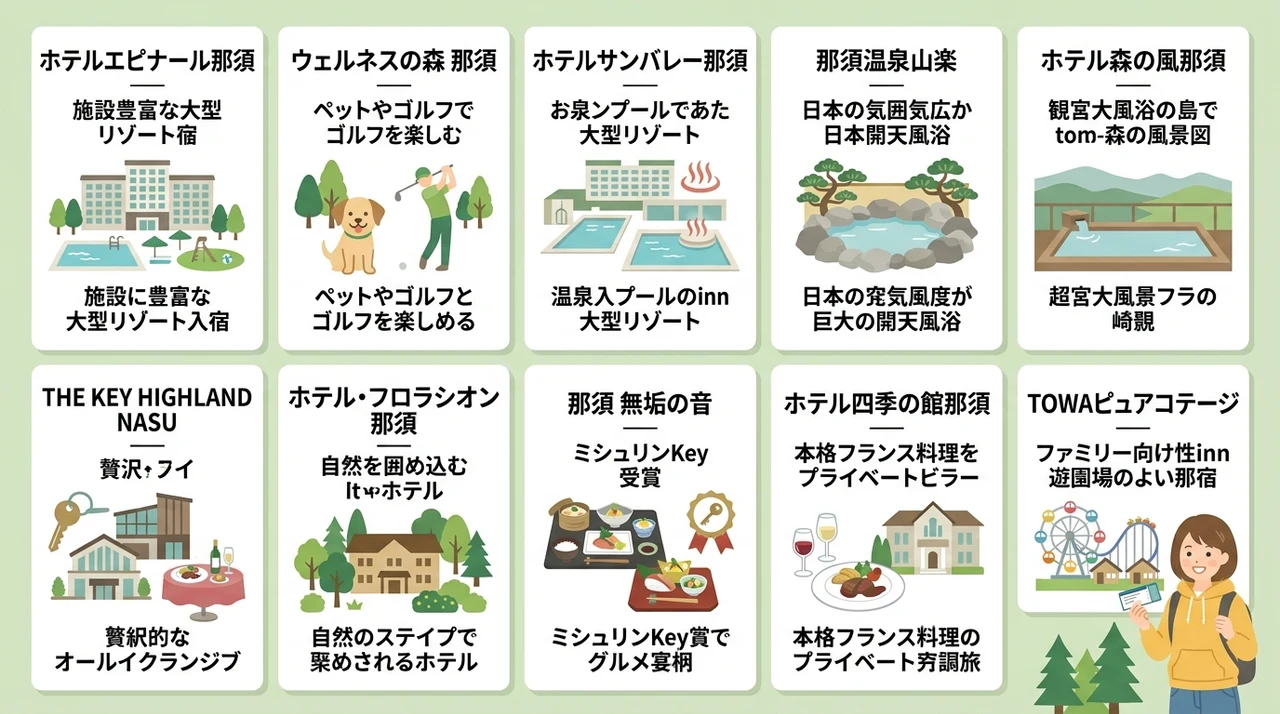 那須でバスで行けるおすすめ宿10選