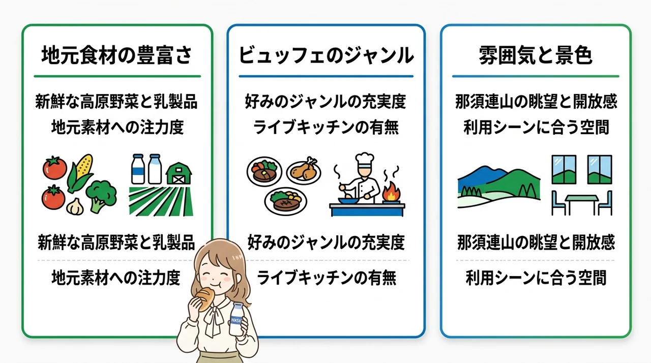 那須のホテル朝食で重視したい3つの選び方