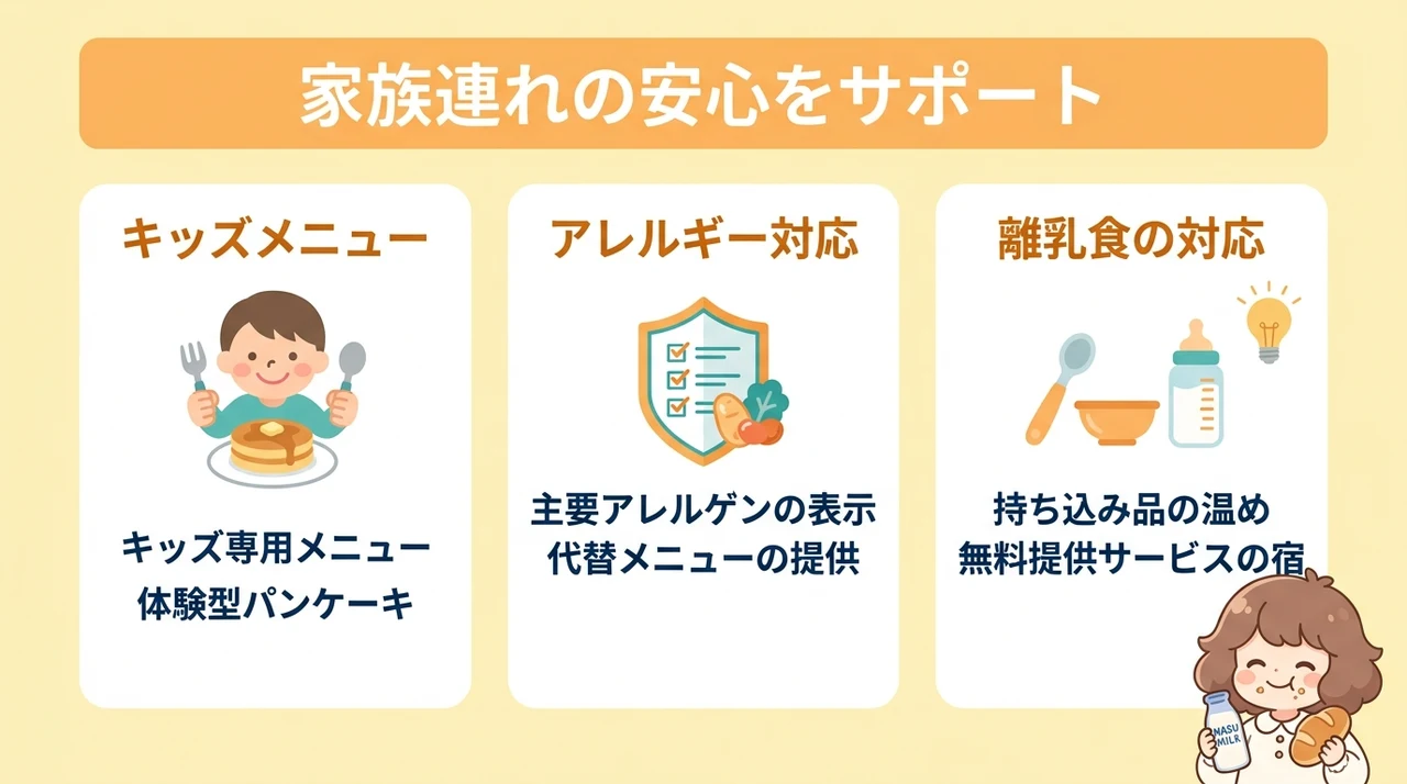 家族連れに嬉しい朝食対応が充実したホテル