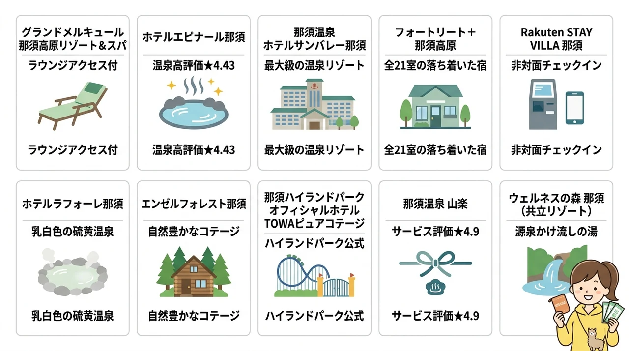 那須エリアで利用できるお得なセール宿一覧