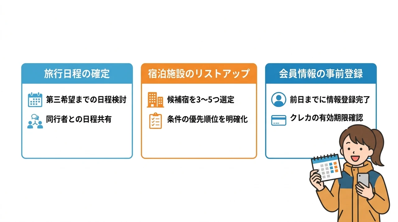 予約開始前に準備すべき3つのこと