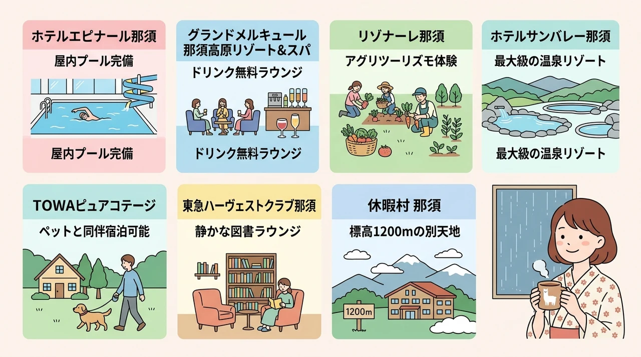 雨の日でも満喫できる那須のおすすめ宿7選