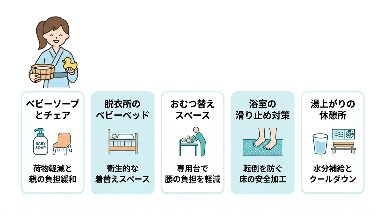 子連れ目線で比較する貸切風呂の設備とアメニティ