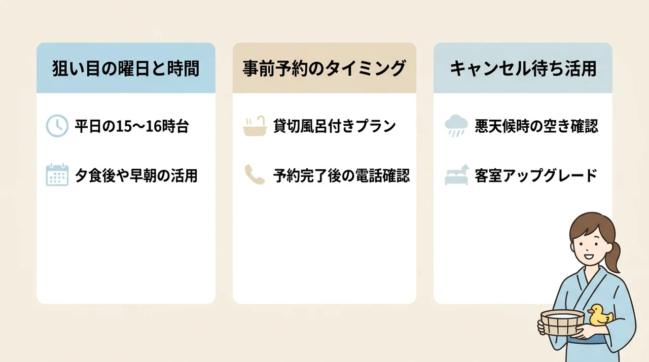 混雑期でも失敗しない貸切風呂の予約戦略