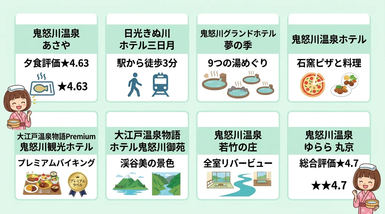 鬼怒川温泉で叶える三世代旅行におすすめの宿8選