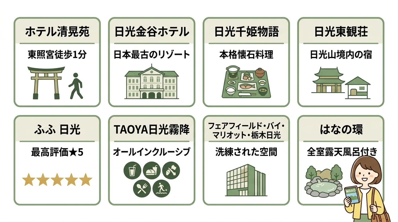 日光観光に便利な宿のおすすめランキングトップ8