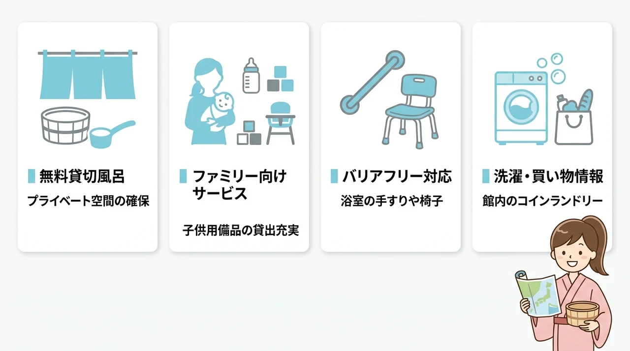 家族連れ・グループ旅行で嬉しい宿の設備