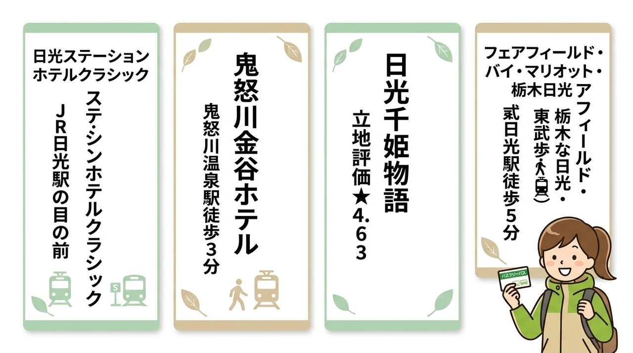 駅から徒歩圏内!送迎不要のアクセス良好な宿
