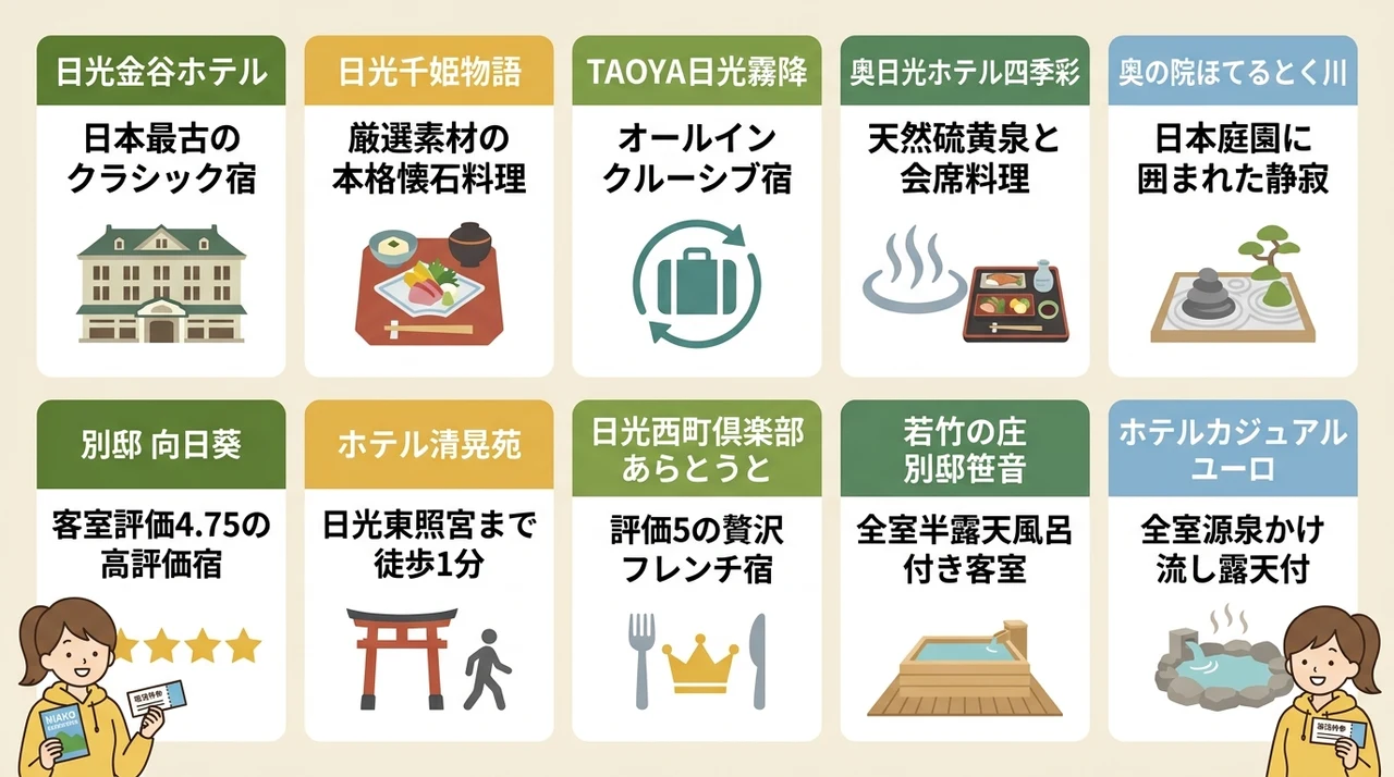 日光エリアで駅送迎ありのおすすめ宿10選