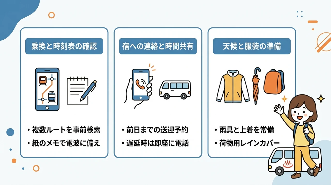 車なしアクセスを快適にする3つの事前準備