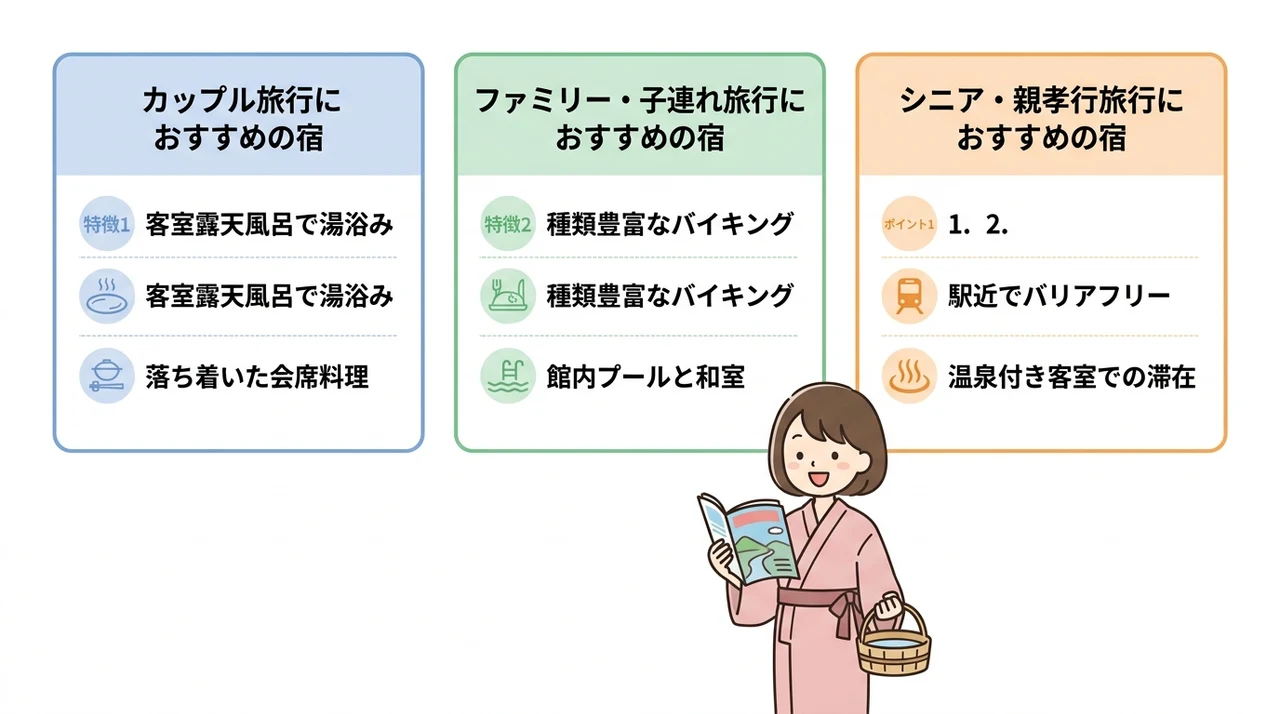 同行者別に見る鬼怒川温泉の宿選びのポイント