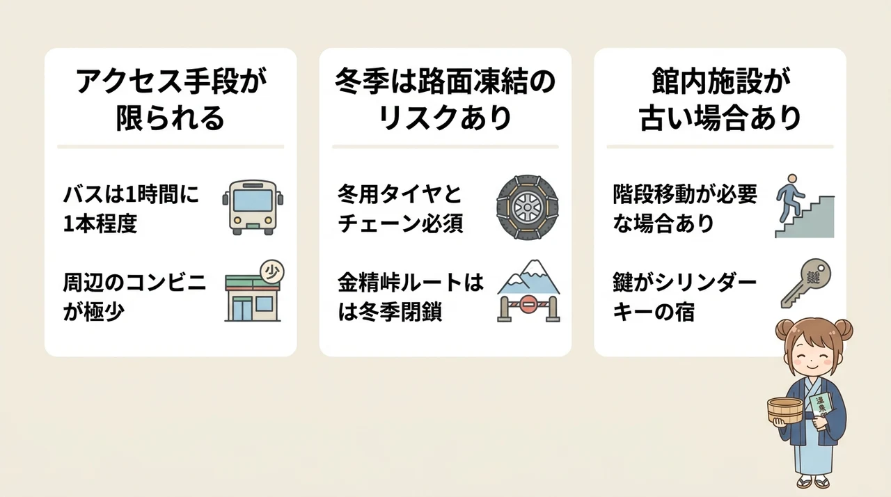 奥日光の温泉宿で知っておきたい注意点