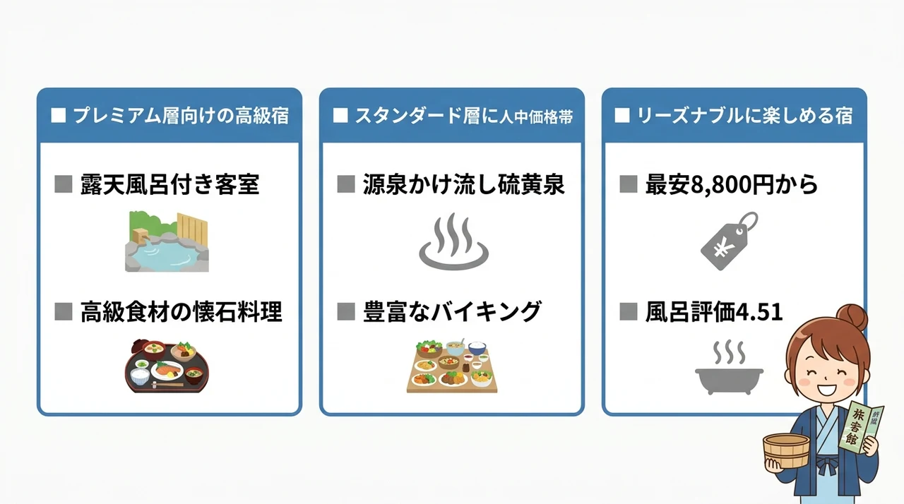 予算別に見るコストパフォーマンスの高い宿