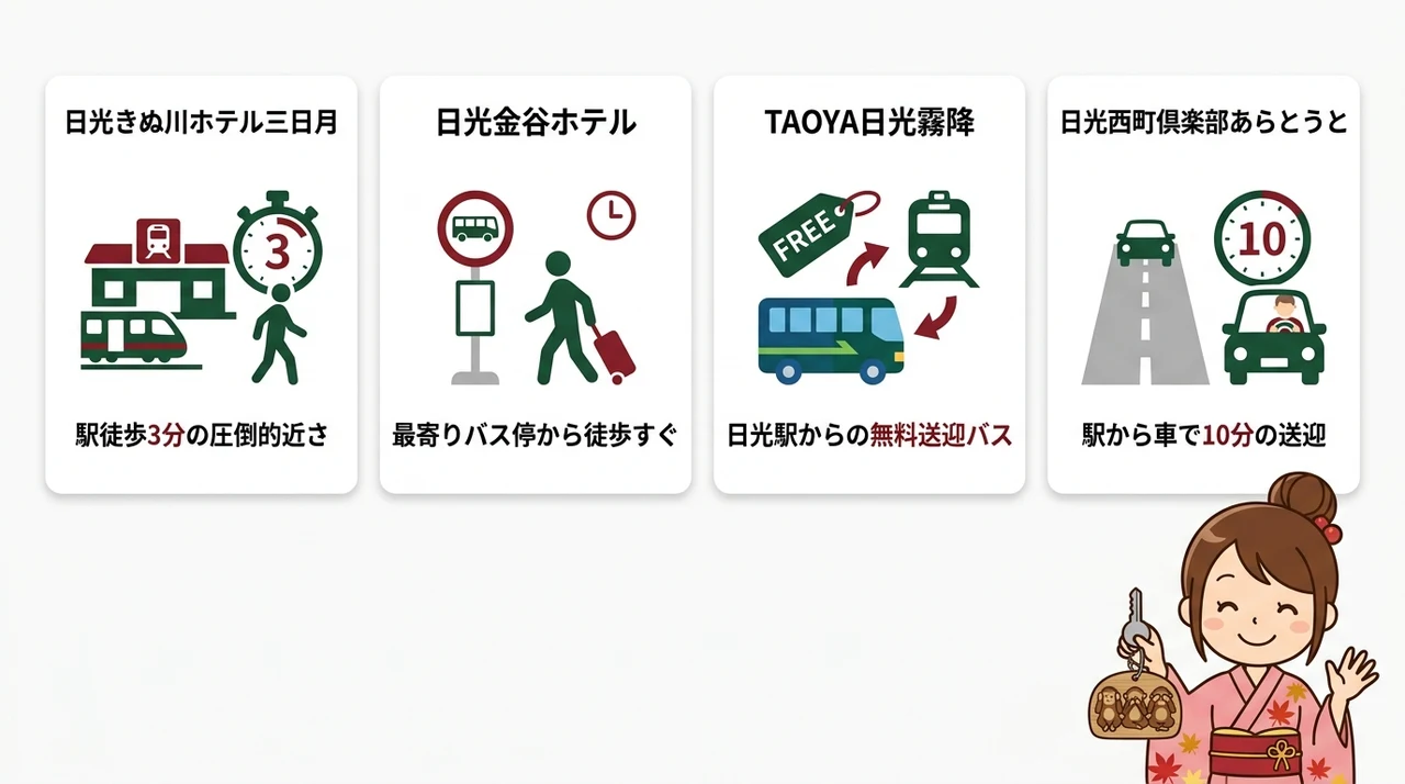 車なしでも安心な駅近・アクセス良好の宿