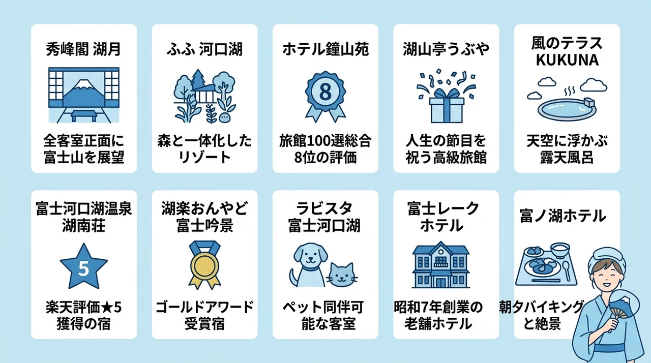 河口湖温泉で富士山が見える宿おすすめ10選