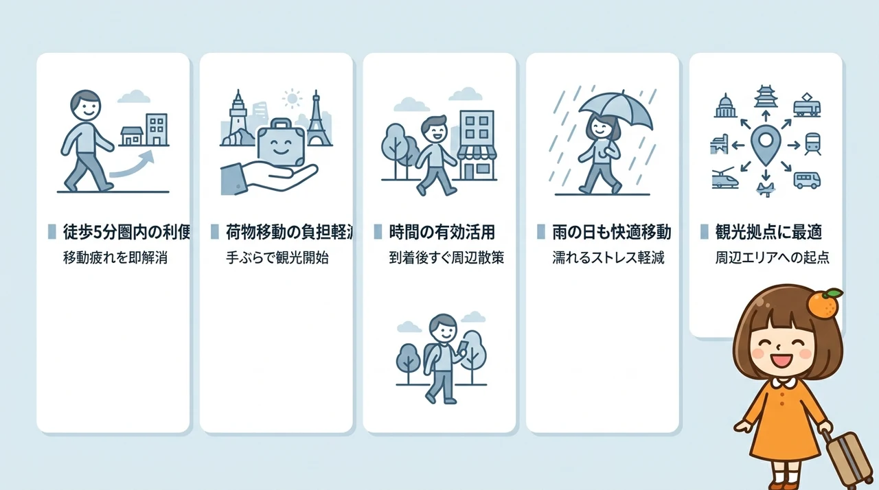 駅近宿を選ぶメリット｜荷物を気にせず快適な旅を