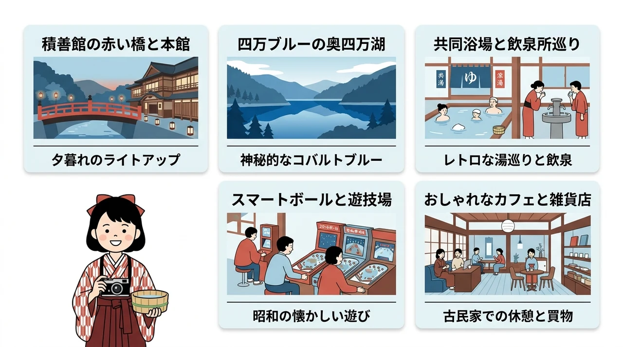 温泉街散策と周辺の見どころ情報