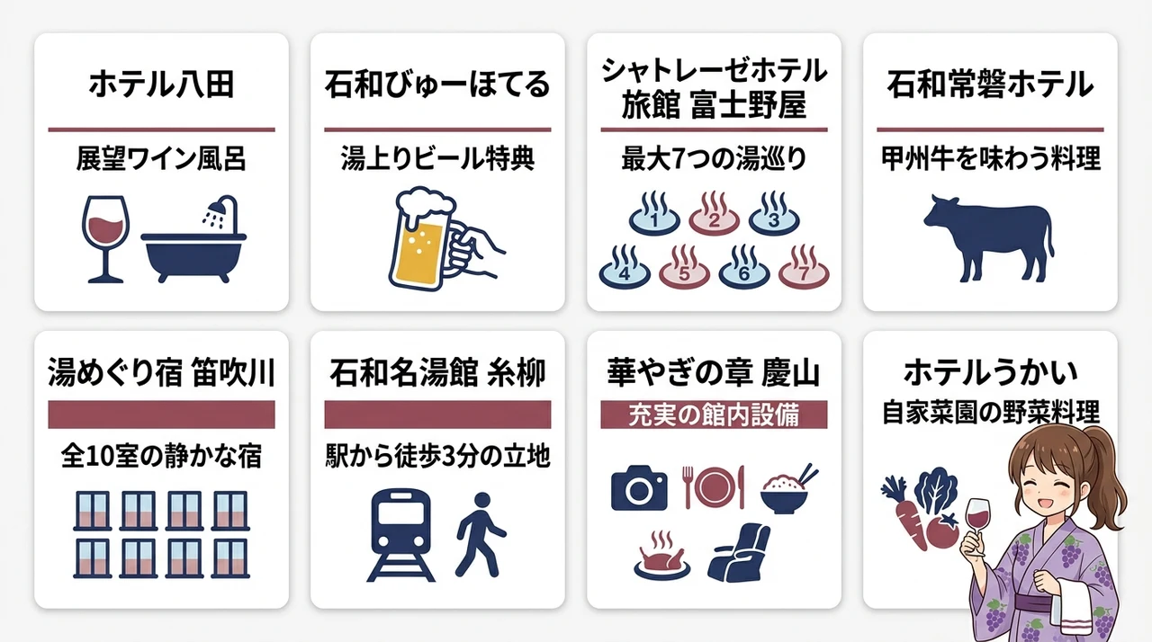 石和温泉でワインを愉しめるおすすめの宿8選