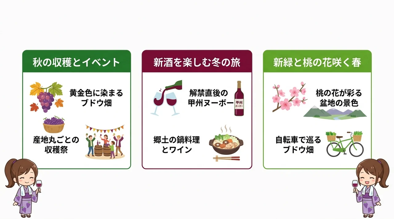 ベストシーズン別・ワイン旅行の楽しみ方